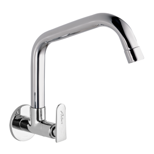 TIT-132 Sink Cock With Extended Swivel Spout Wall Mounted